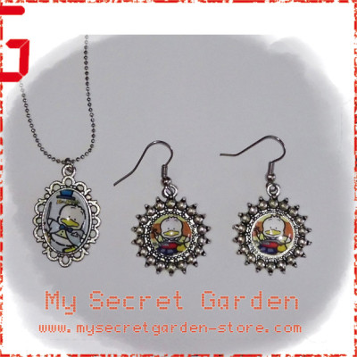 Pekkle ( Ahiru no Pekkle ) Cabochon Necklace & Earrings Set